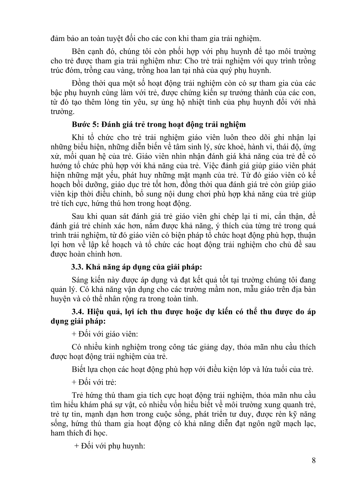 Sáng kiến kinh nghiệm Một số biện pháp giúp giáo viên phát huy tính tích cực, chủ động của trẻ thông qua hoạt động trải nghiệm trang 8