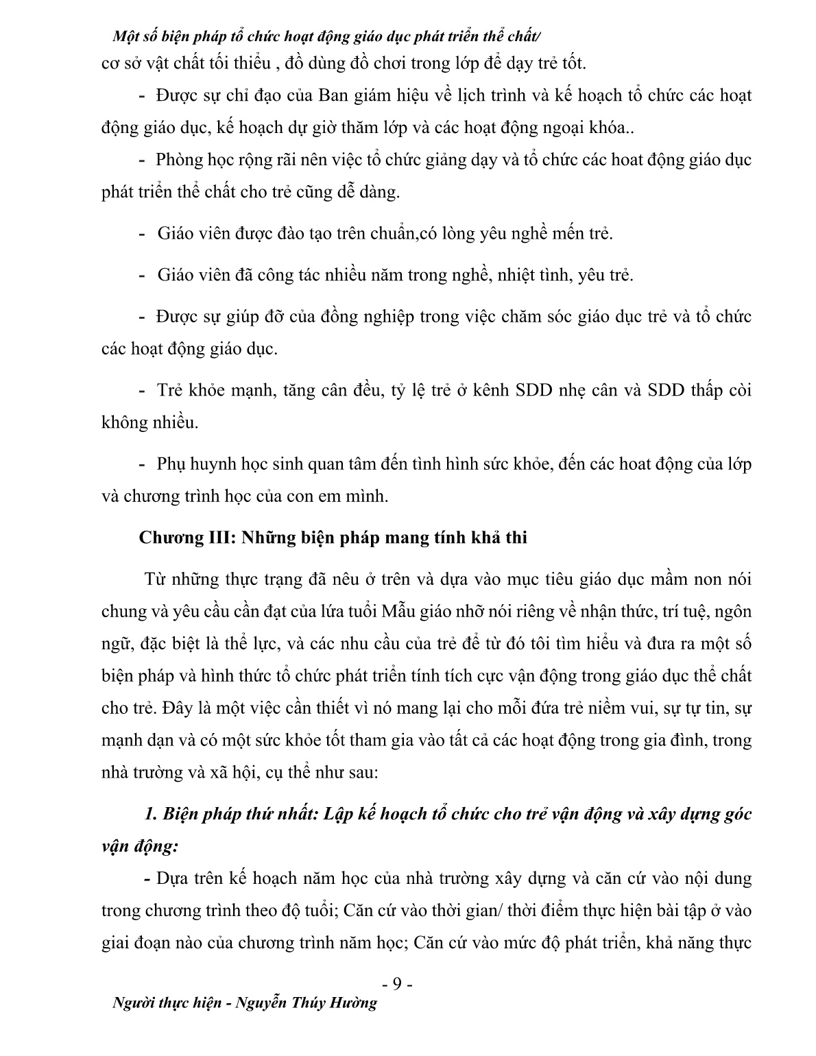 Sáng kiến kinh nghiệm Một số biện pháp tổ chức hoạt động giáo dục thể chất cho trẻ mẫu giáo nhỡ trang 9