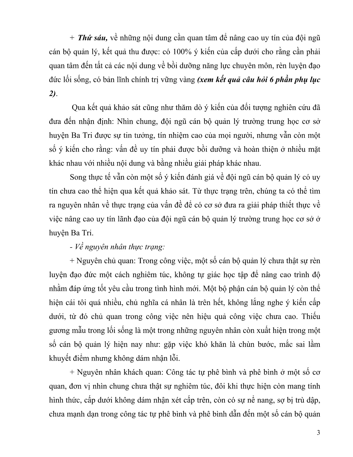 Sáng kiến kinh nghiệm Nâng cao uy tín lãnh đạo của đội ngũ cán bộ quản lý Trường Trung học cơ sở trang 3