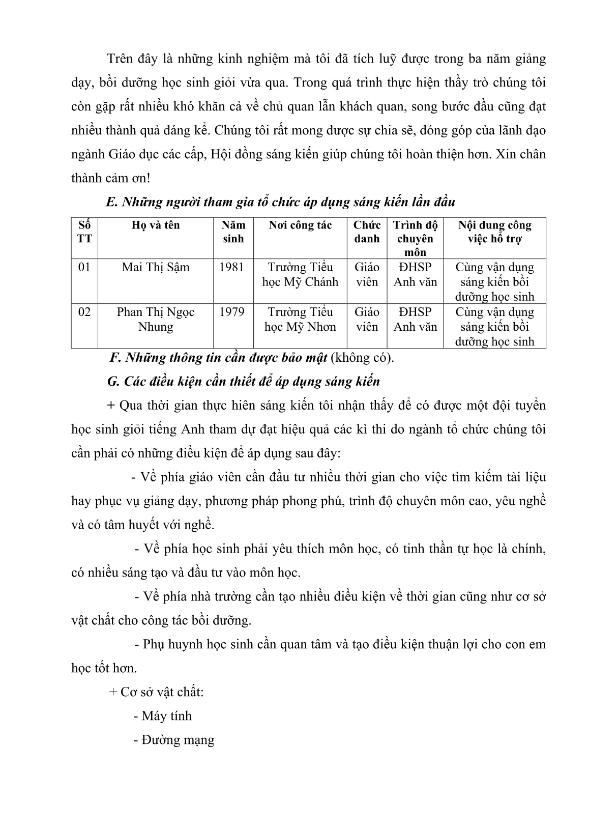 Sáng kiến kinh nghiệm Một vài kinh nghiệm bồi dưỡng học sinh giỏi tiếng Anh cấp Tiểu học trang 8