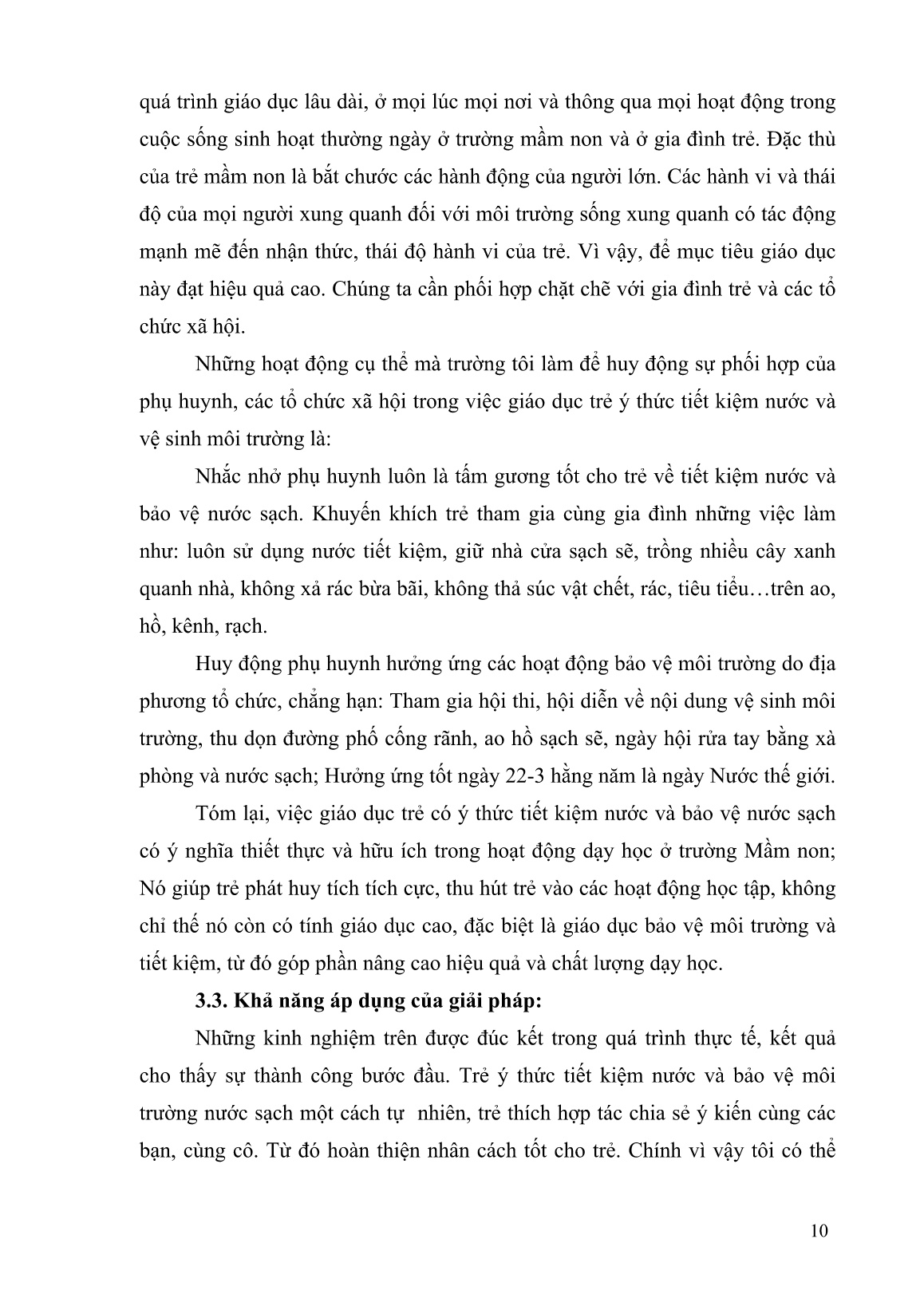 Sáng kiến kinh nghiệm Nâng cao giải pháp dạy trẻ “Bảo vệ nước sạch và tiết kiệm nước” đạt hiệu quả cao trang 10