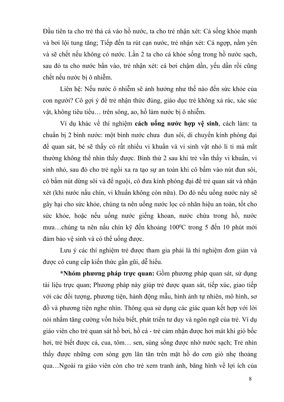 Sáng kiến kinh nghiệm Nâng cao giải pháp dạy trẻ “Bảo vệ nước sạch và tiết kiệm nước” đạt hiệu quả cao trang 8