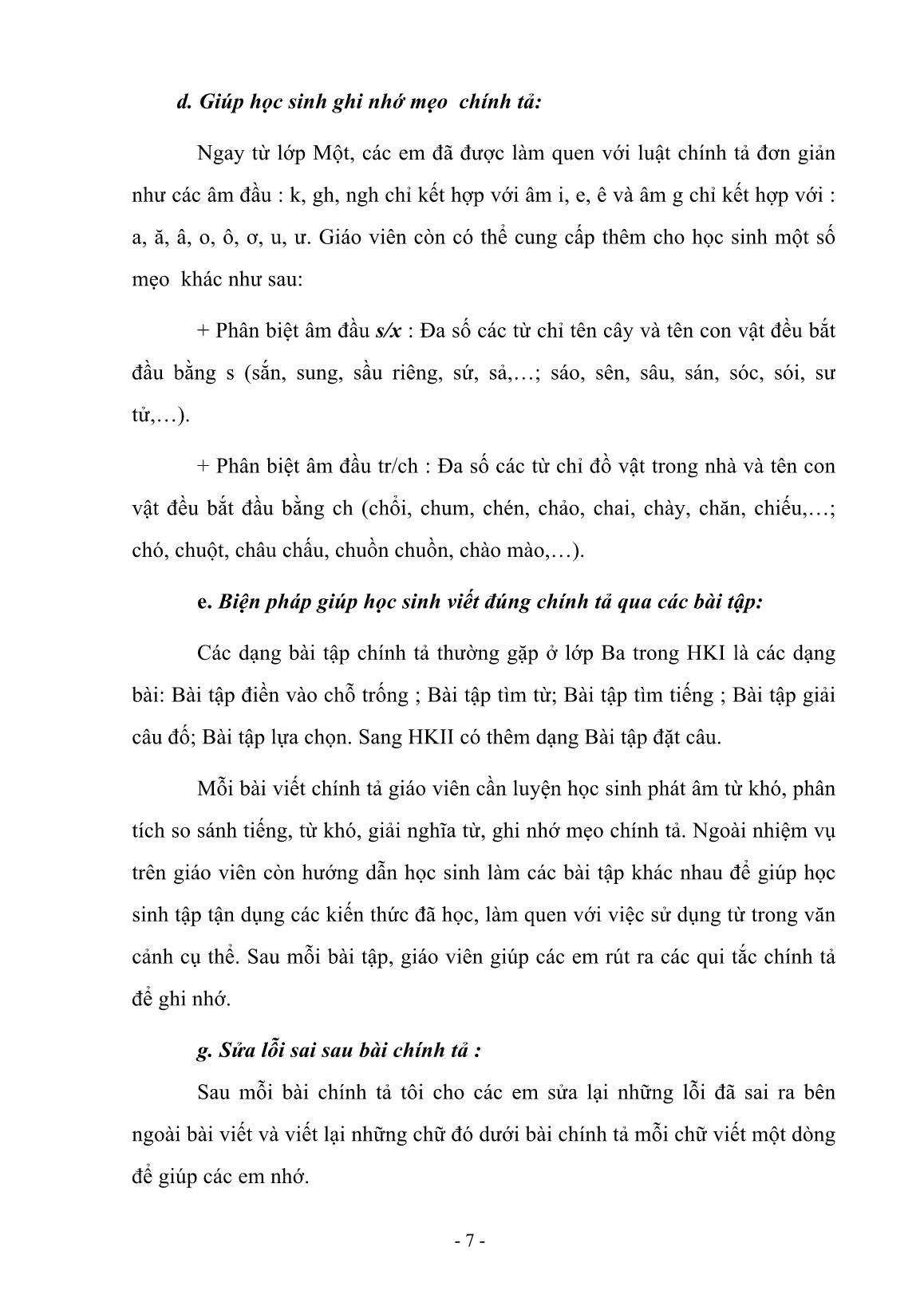 Sáng kiến kinh nghiệm Biện pháp hướng dẫn học sinh lớp Ba viết đúng Chính tả trang 7