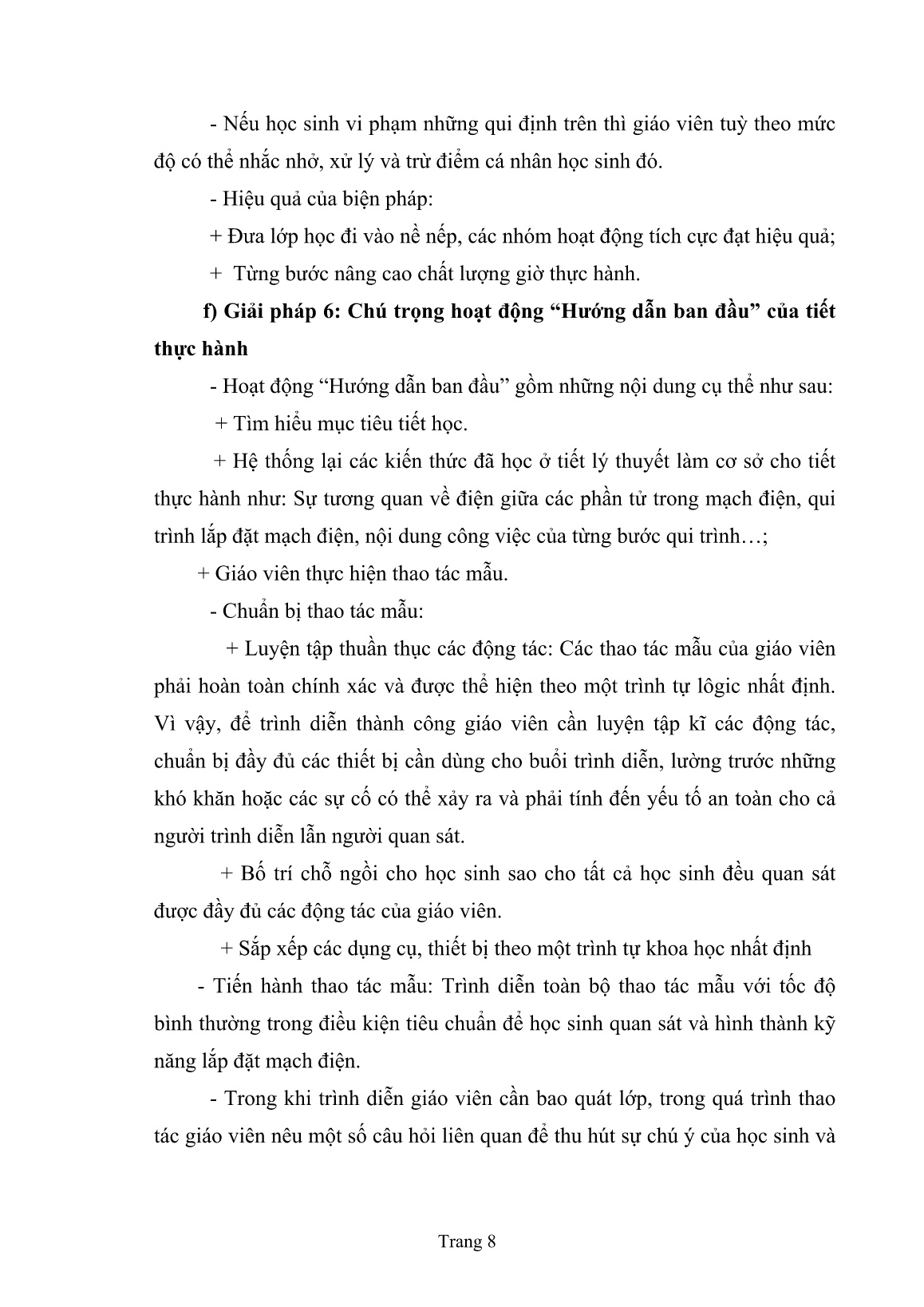 Sáng kiến kinh nghiệm Nâng cao hiệu quả dạy thực hành môn Công nghệ 9 trang 8