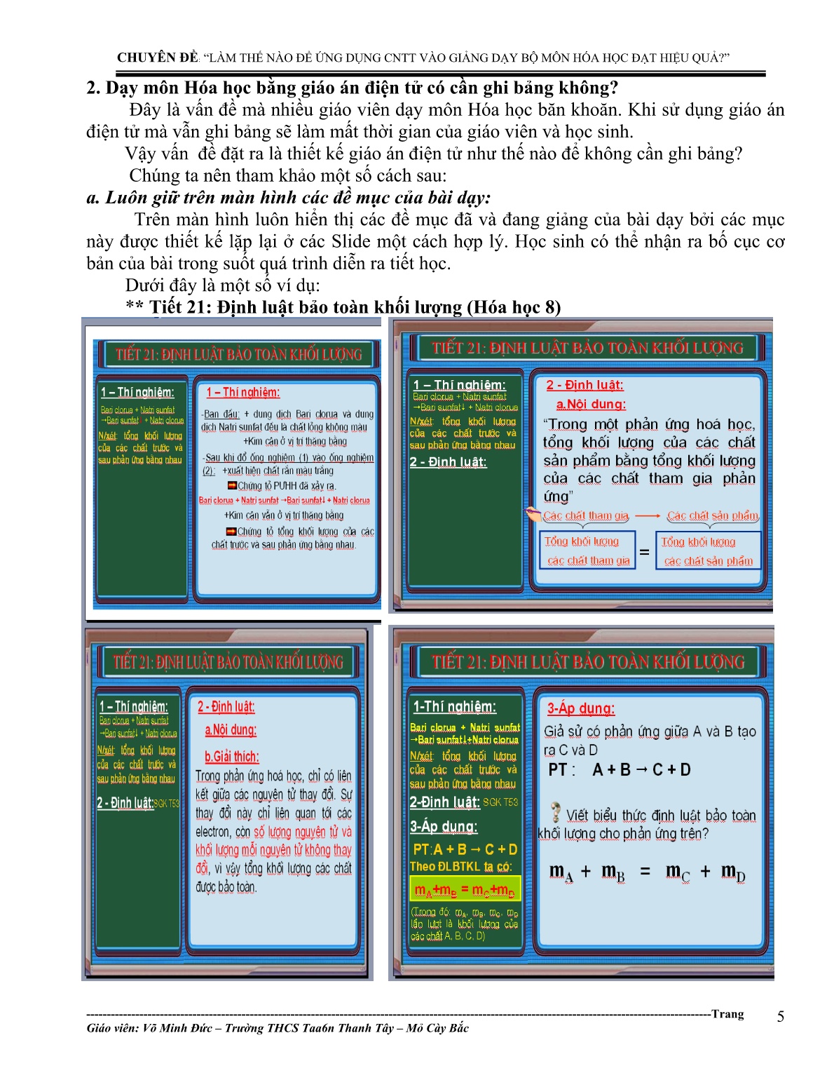 SKKN Làm thế nào để ứng dụng CNTT vào giảng dạy bộ môn hóa học đạt hiệu quả trang 5