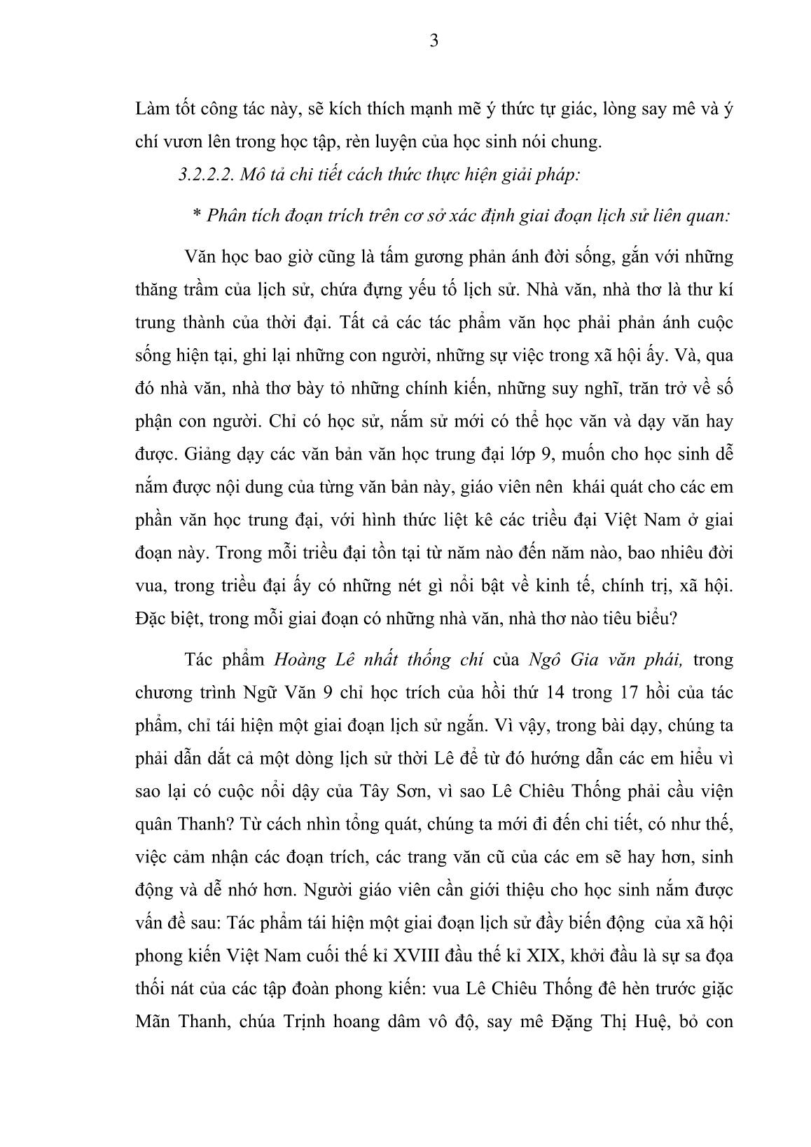 Sáng kiến kinh nghiệm Nâng cao hiệu quả dạy một đoạn trích tác phẩm Văn học Trung đại Lớp 9 trang 3