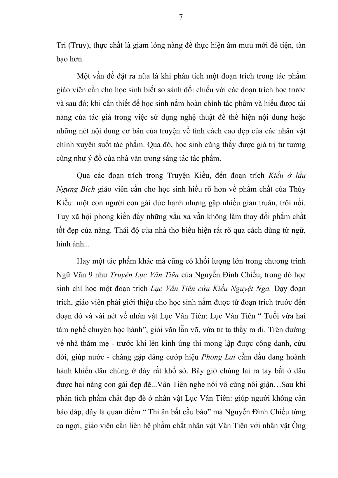 Sáng kiến kinh nghiệm Nâng cao hiệu quả dạy một đoạn trích tác phẩm Văn học Trung đại Lớp 9 trang 7