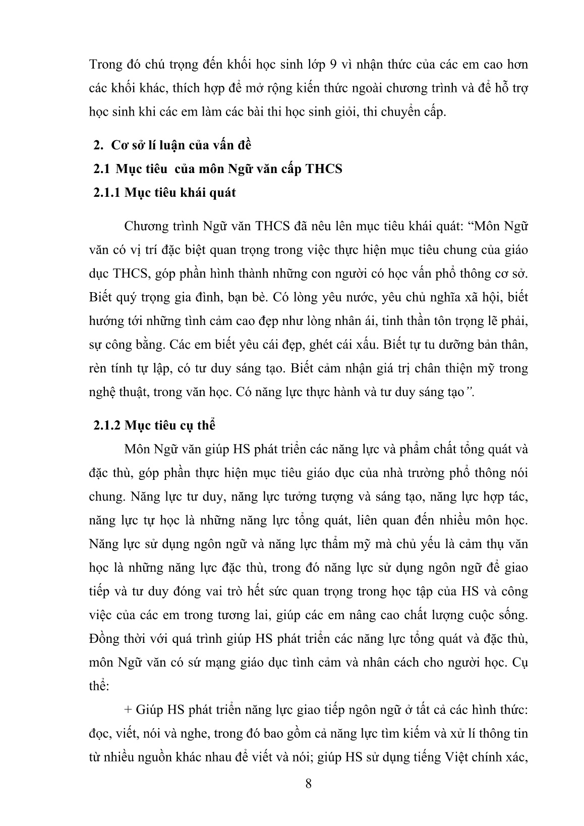 SKKN Tạo hứng thú cho học sinh khi cảm nhận những vần thơ hay trong chương trình Ngữ văn Lớp 9 thông qua một số biện pháp tiếp nhận tích cực trang 8