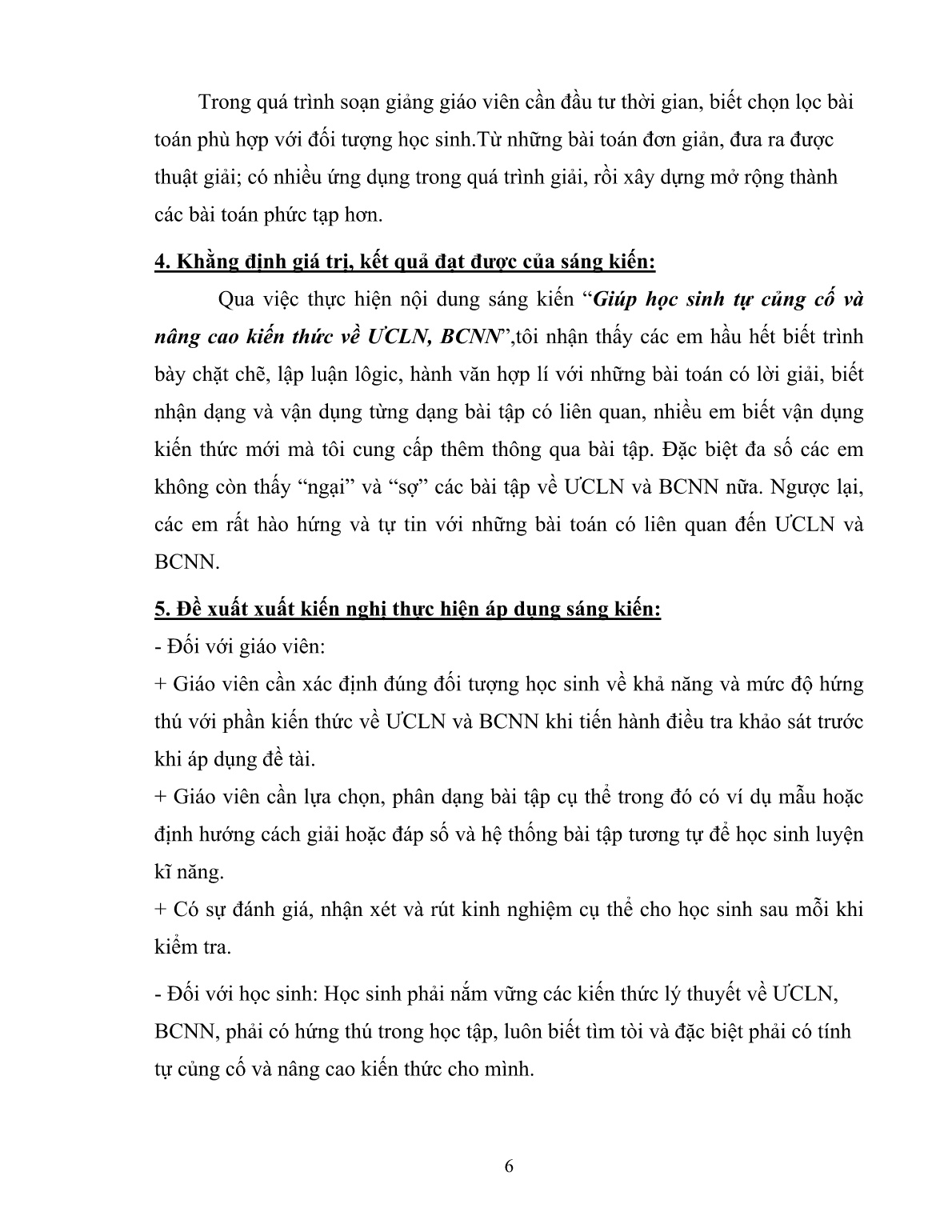 Sáng kiến kinh nghiệm Giúp học sinh tự củng cố và nâng cao các kiến thức về ước chung lớn nhất, bội chung nhỏ nhất trang 6