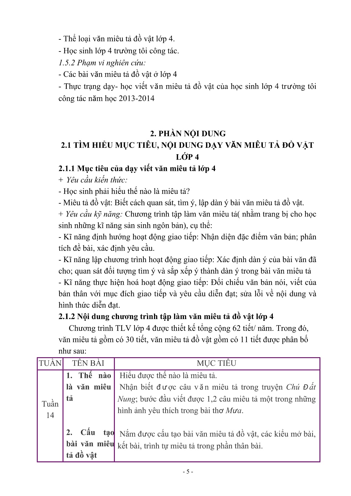 SKKN Biện pháp hướng dẫn học sinh rèn kỹ năng viết bài văn miêu tả – kiểu bài tả đồ vật cho học sinh Lớp 4 trang 5