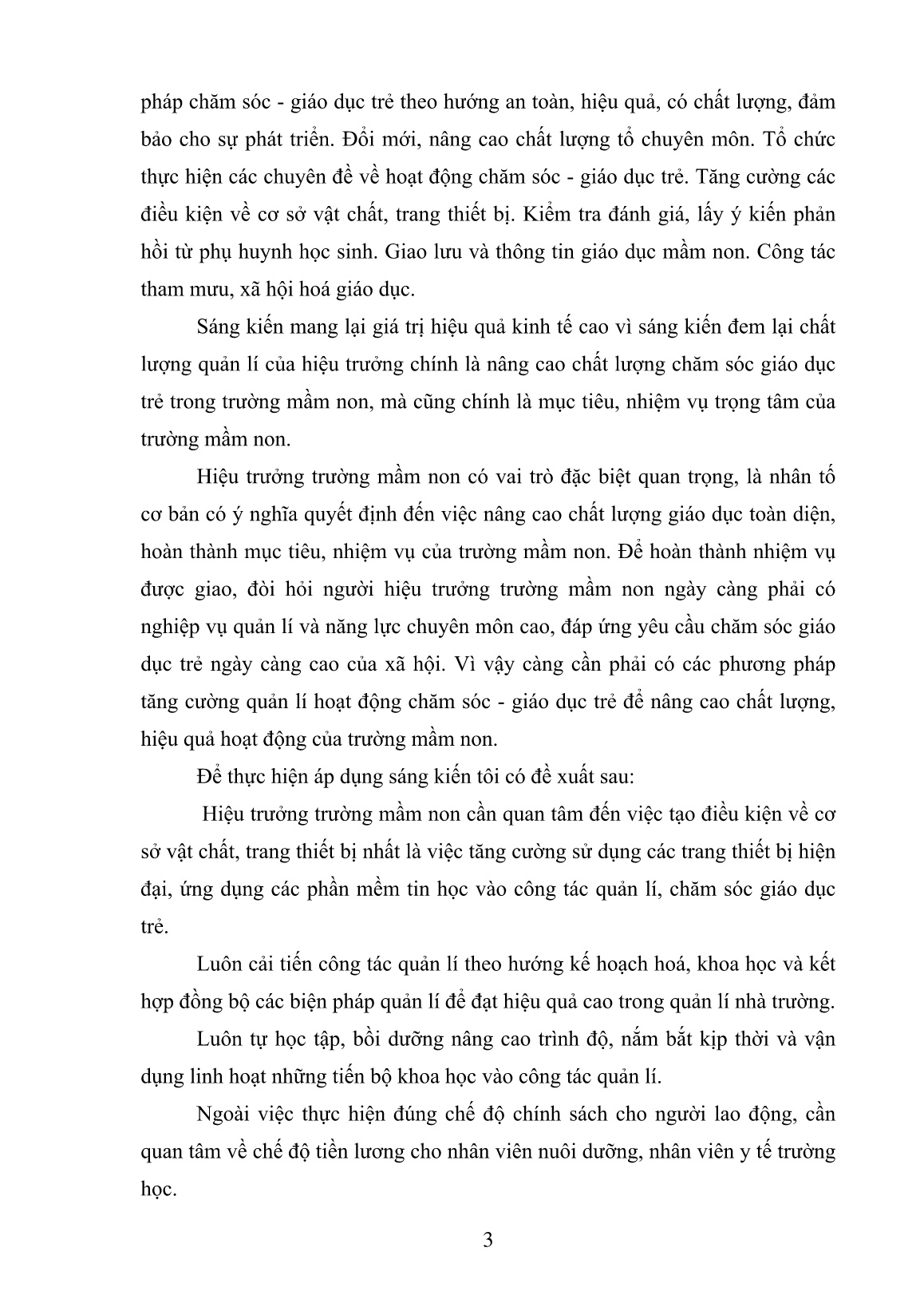 SKKN Các phương pháp tăng cường quản lí hoạt động chăm sóc - Giáo dục trẻ của hiệu trưởng Trường Mầm non trang 3