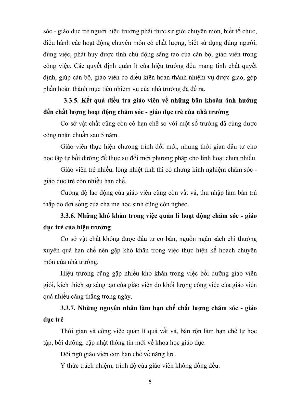 SKKN Các phương pháp tăng cường quản lí hoạt động chăm sóc - Giáo dục trẻ của hiệu trưởng Trường Mầm non trang 8