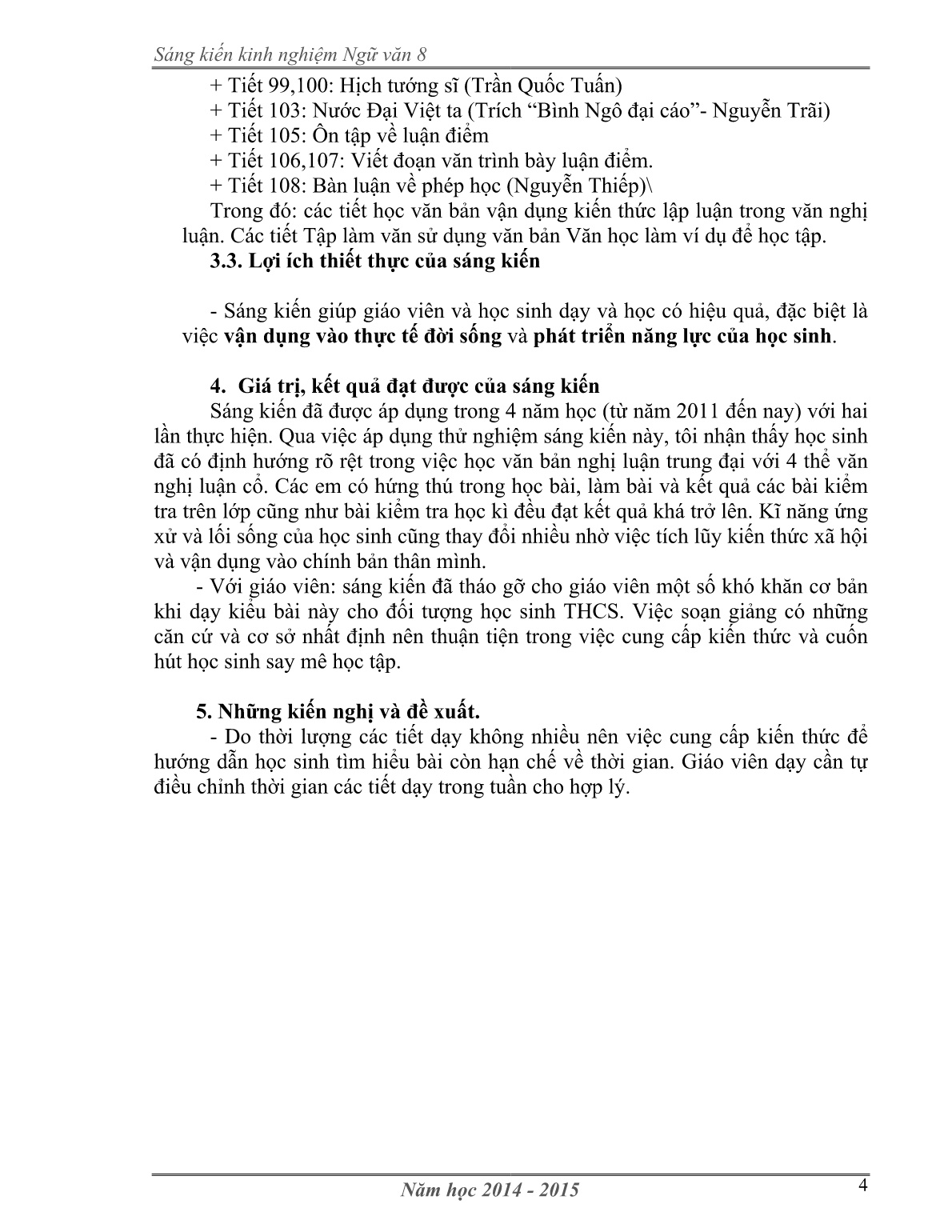 SKKN Vận dụng kiến thức liên môn và phương pháp tích hợp để dạy văn bản nghị luận trung đại Việt Nam trang 4