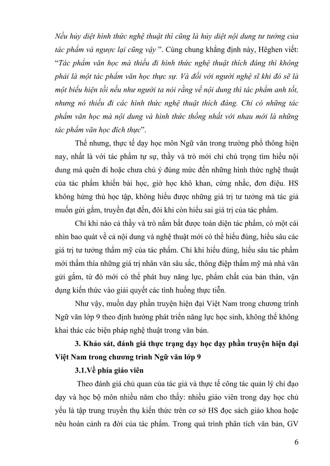 SKKN Một số hướng khai thác biện pháp nghệ thuật trong tác phẩm truyện hiện đại Việt Nam trong chương trình Ngữ văn lớp 9 theo định hướng phát triển năng lực học sinh trang 7