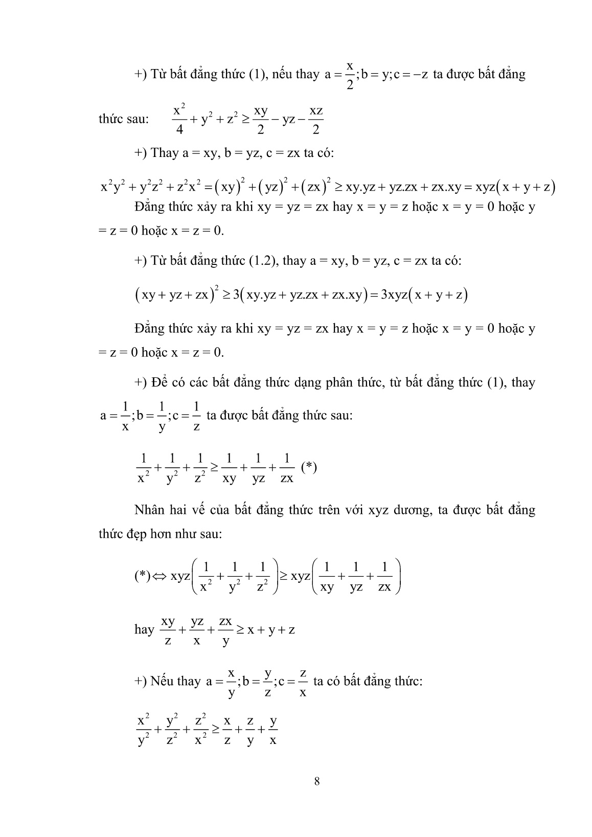 Sáng kiến kinh nghiệm Bất đẳng thức a² + b² + c² ≥ ab + bc + ca và các bài toán áp dụng trang 8