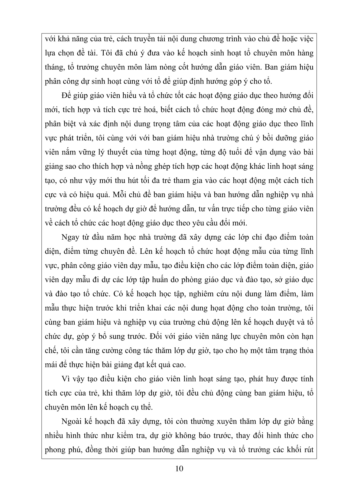 SKKN Nâng cao chất lượng đội ngũ giáo viên theo chuẩn nghề nghiệp giáo viên Mầm non trang 10