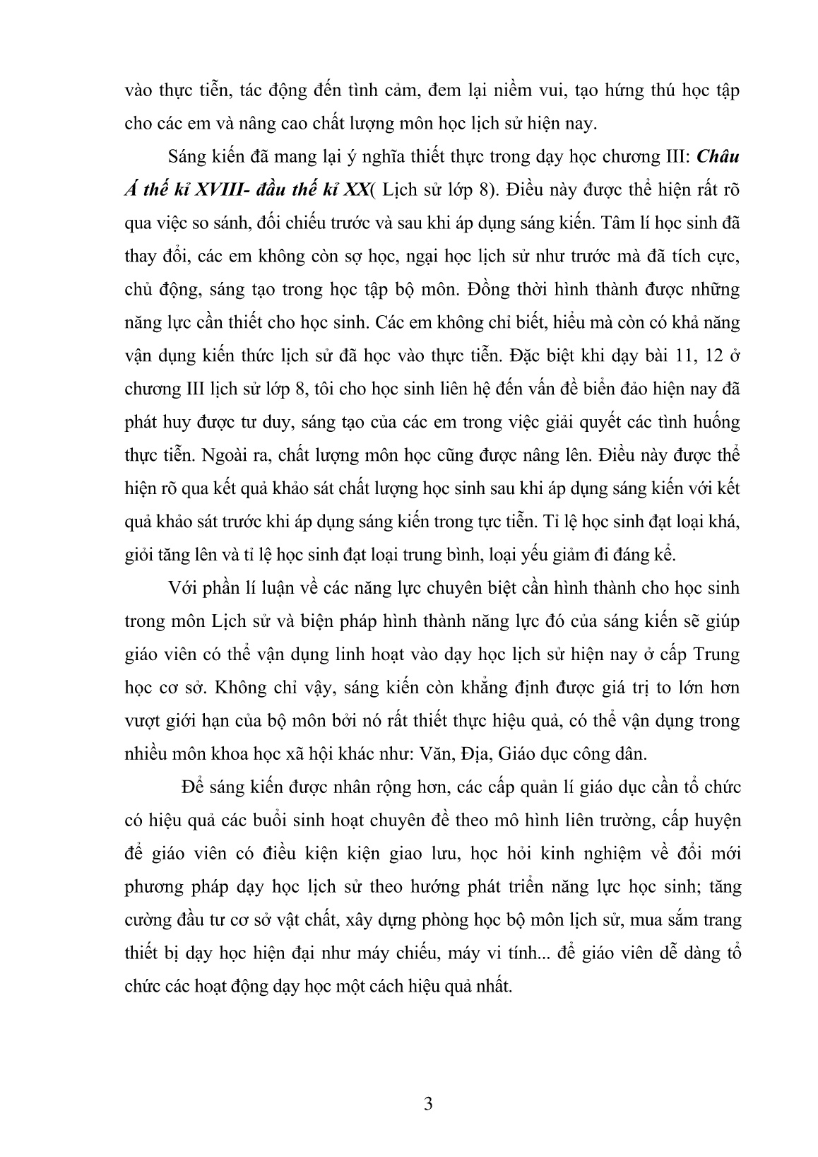 SKKN Định hướng phát triển năng lực Lịch sử cho học sinh Lớp 8 khi dạy chương III: Châu Á thế kỉ XVIII- đầu thế kỉ XX trang 3