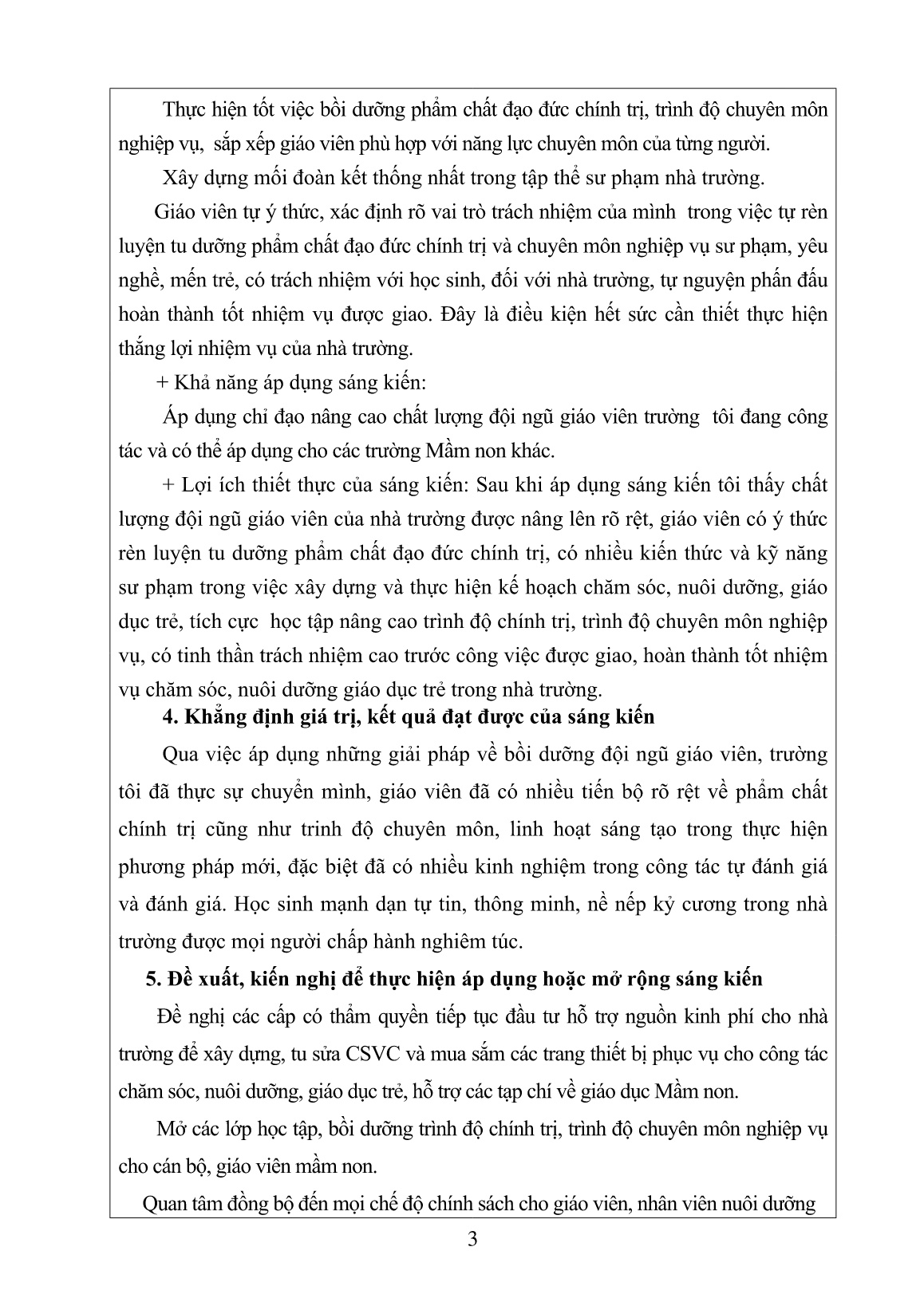 Sáng kiến kinh nghiệm Nâng cao chất lượng đội ngũ giáo viên theo chuẩn nghề nghiệp giáo viên Mầm non trang 3