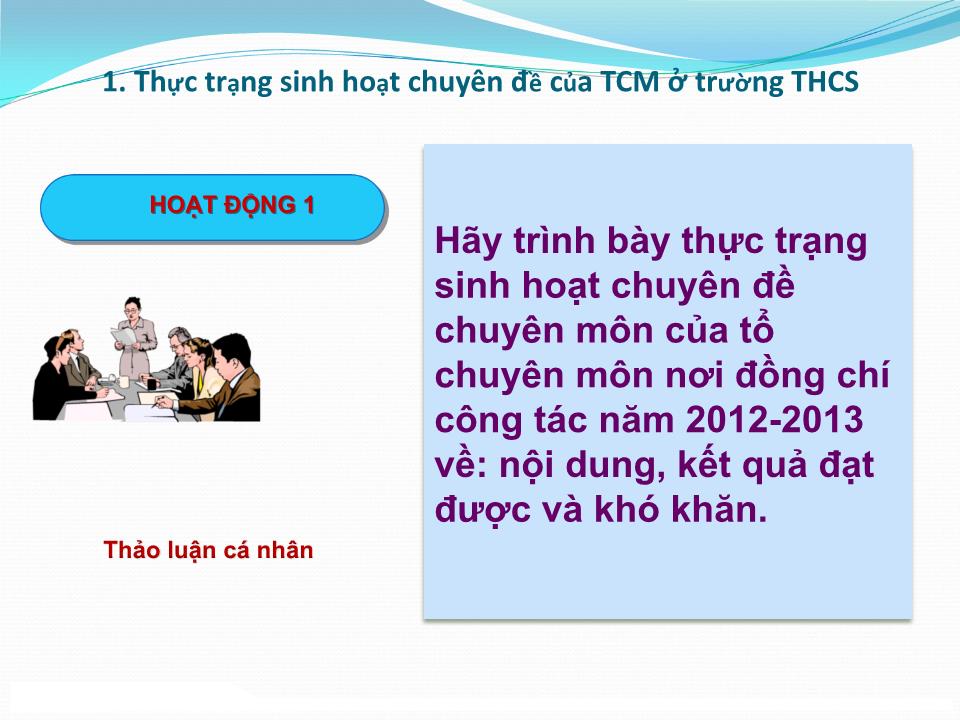 Chuyên đề Sinh hoạt chuyên đề của tổ chuyên môn - Sở GD&ĐT Hải Dương trang 4