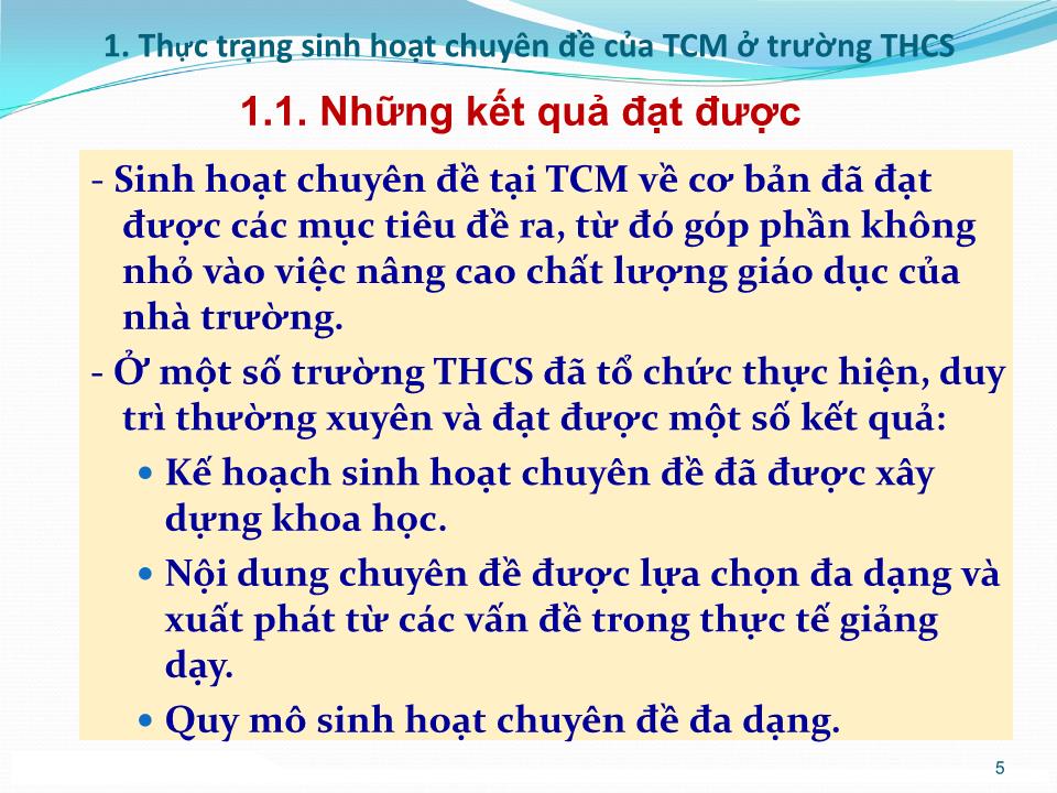 Chuyên đề Sinh hoạt chuyên đề của tổ chuyên môn - Sở GD&ĐT Hải Dương trang 5