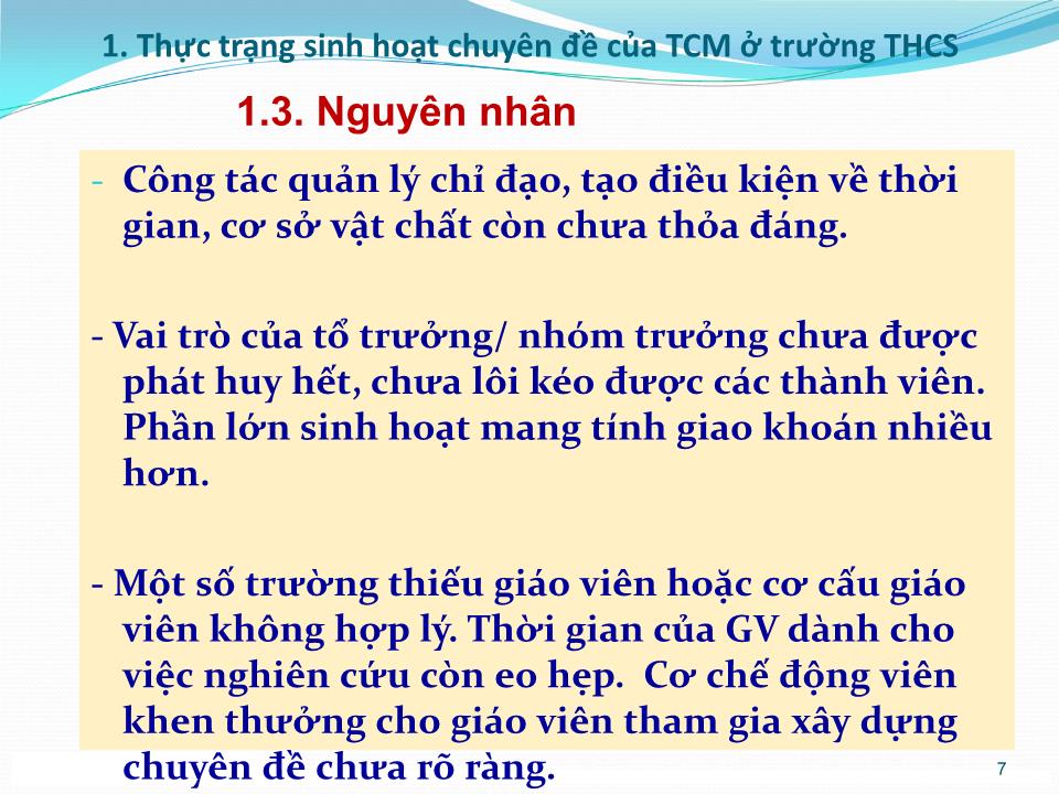 Chuyên đề Sinh hoạt chuyên đề của tổ chuyên môn - Sở GD&ĐT Hải Dương trang 7