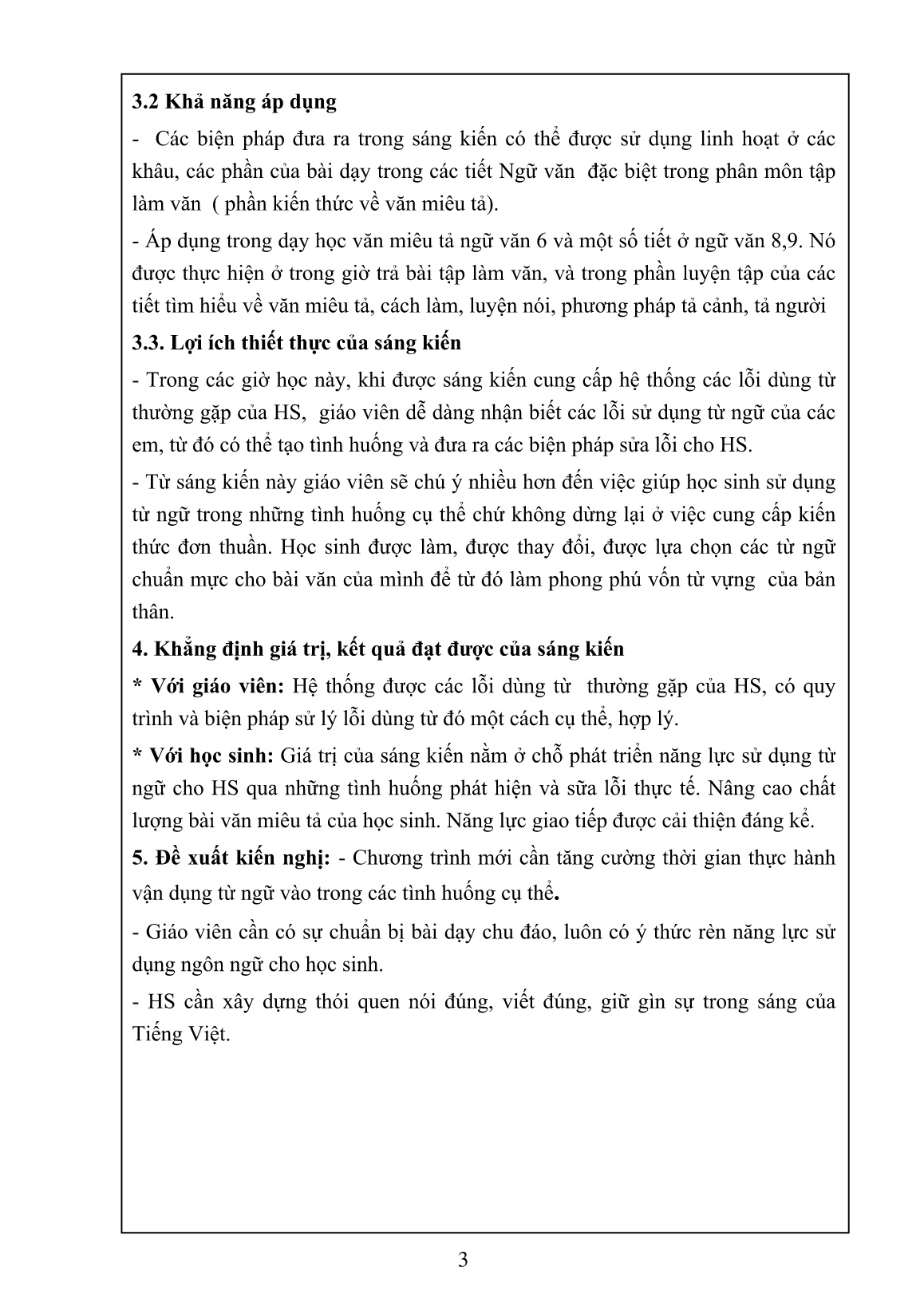 SKKN Phát triển năng lực sử dụng từ ngữ cho học sinh Lớp 6 qua việc phát hiện và chữa lỗi dùng từ trong bài văn miêu tả trang 3