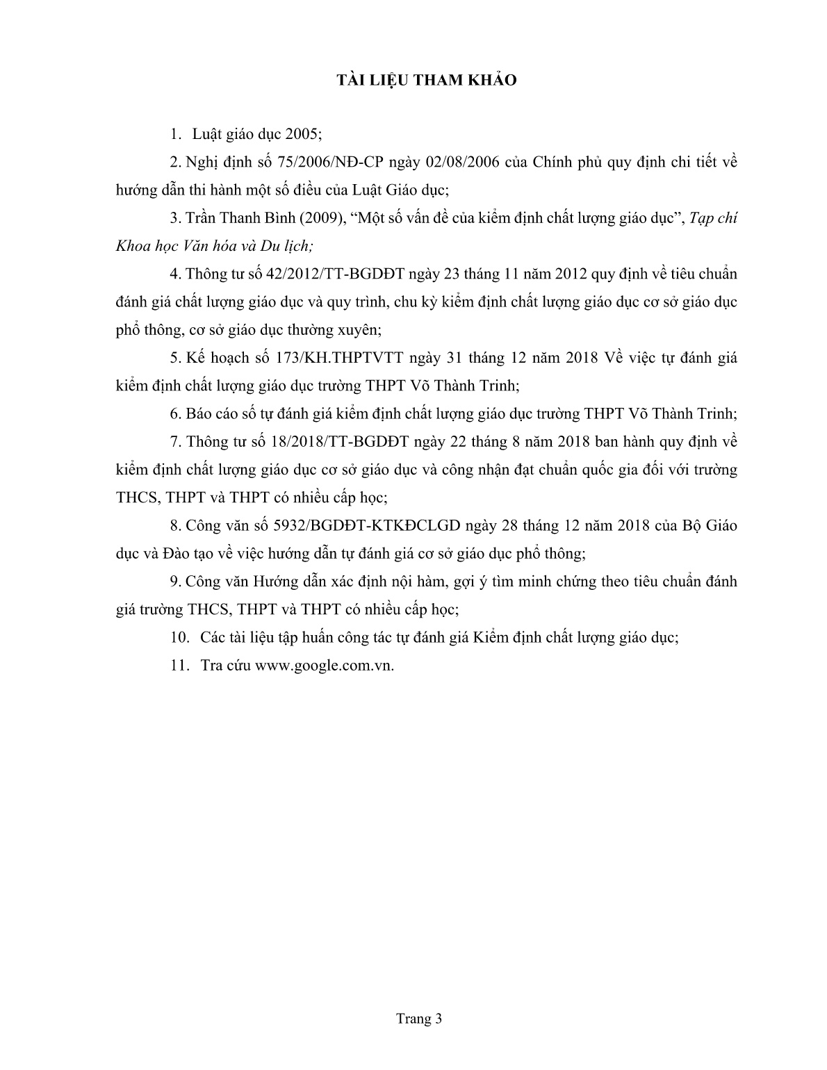 Sáng kiến kinh nghiệm Các kỹ thuật thu thập minh chứng phục vụ công tác tự đánh giá kiểm định chất lượng giáo dục tại Trường THPT Võ Thành Trinh trang 3