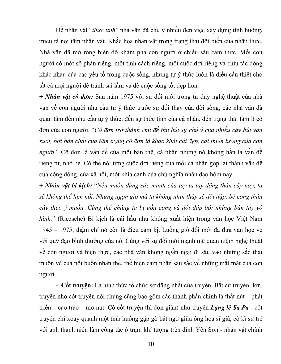 Chuyên đề Một số hướng khai thác biện pháp nghệ thuật trong tác phẩm truyện hiện đại Việt Nam Lớp 9 trang 10