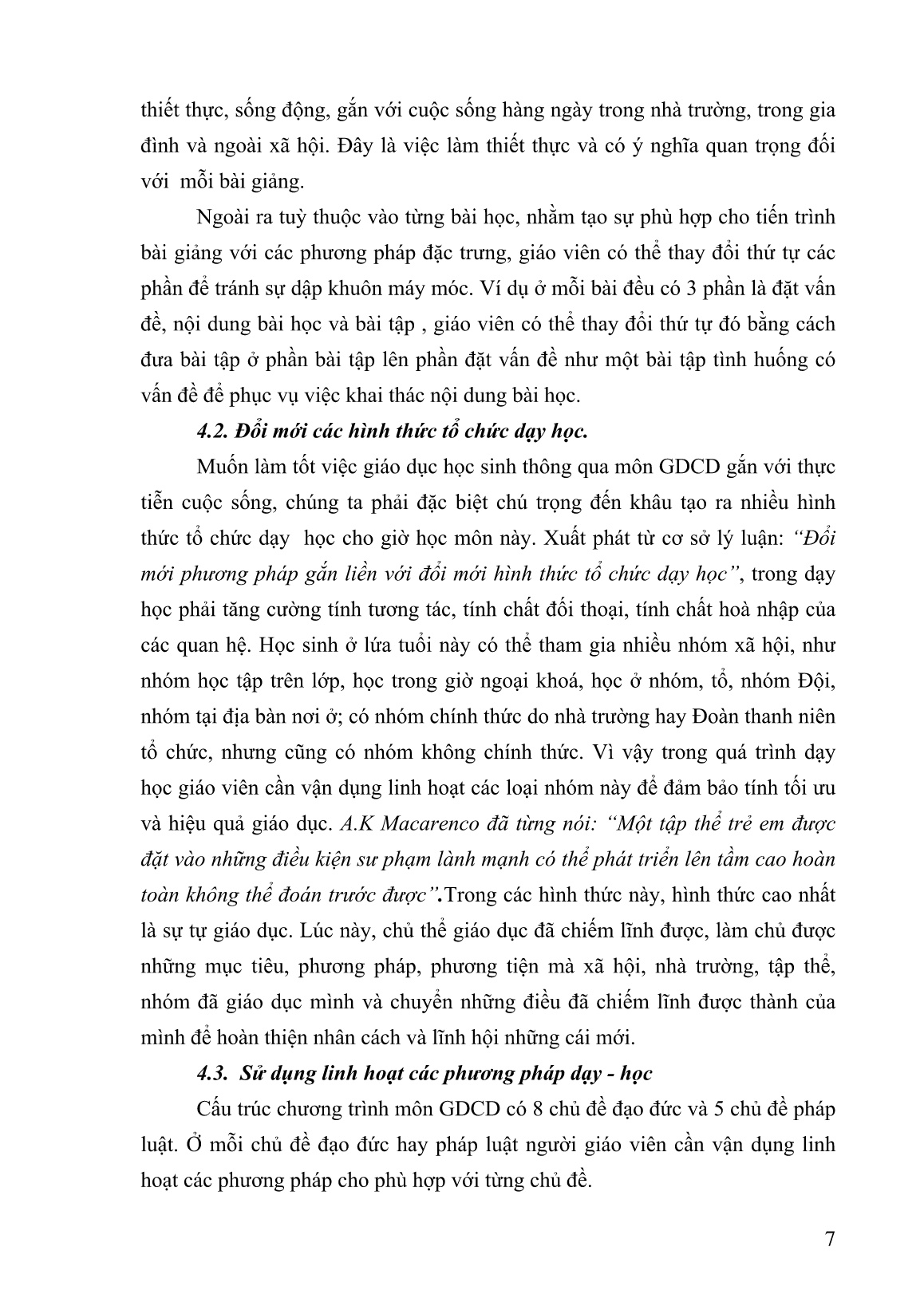 SKKN Phương pháp giảng dạy môn giáo dục công dân theo hướng gắn với thực tiễn cuộc sống trang 8