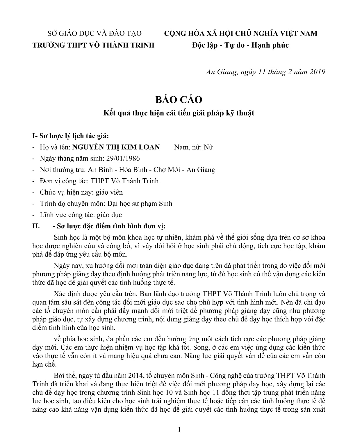 Sáng kiến kinh nghiệm Phát triển năng lực giải quyết vấn đề bằng phương pháp dạy học tình huống trang 1