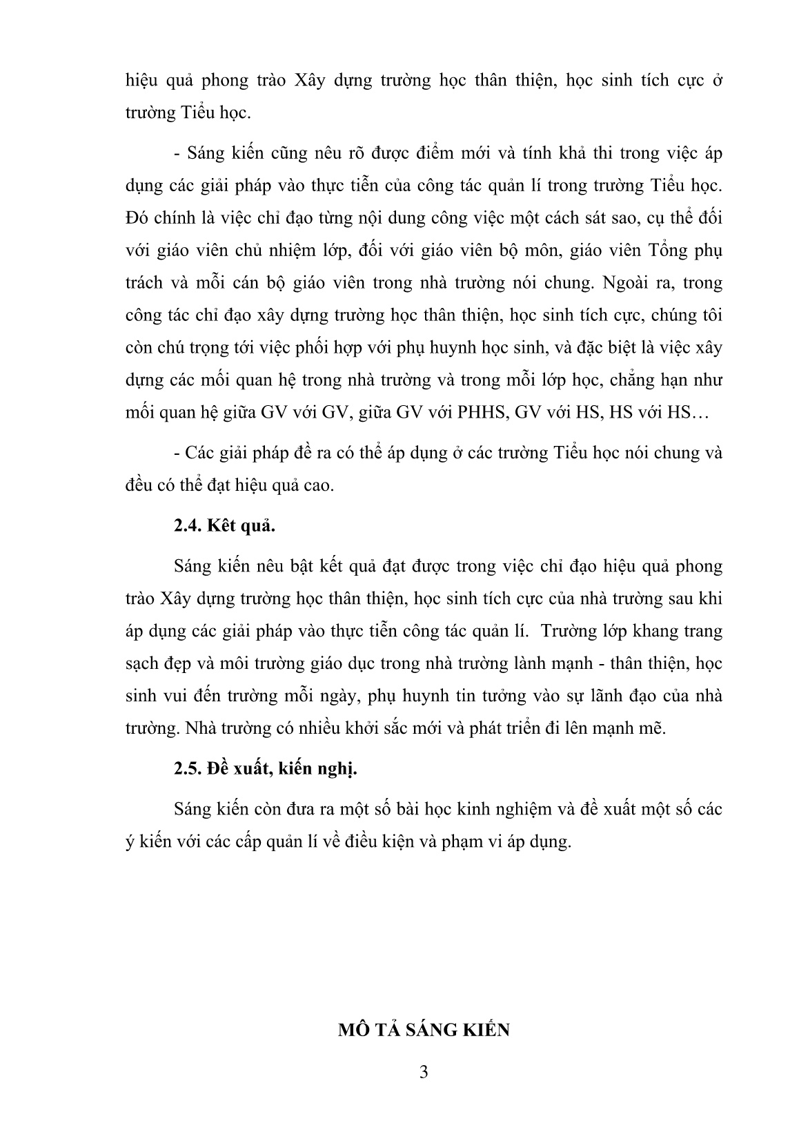 SKKN Một số giải pháp chỉ đạo hiệu quả phong trào xây dựng trường học thân thiện, học sinh tích cực ở Trường Tiểu học trang 3