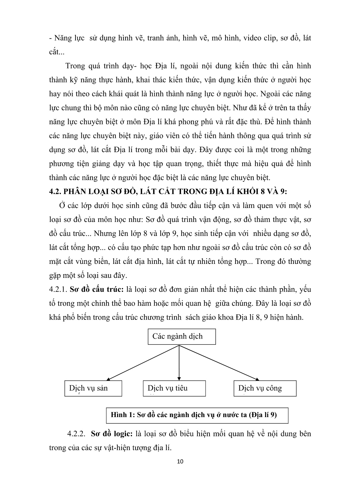 SKKN Sử dụng sơ đồ, lát cắt Địa lí góp phần hình thành năng lực chuyên biệt cho học sinh Khối 8, 9 trang 10