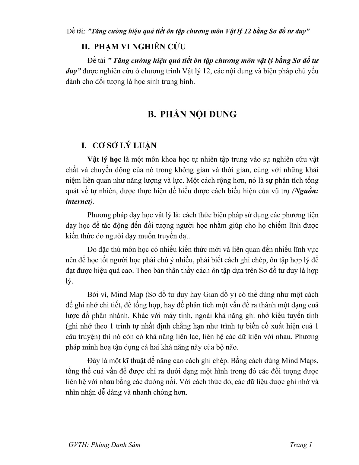 Sáng kiến kinh nghiệm Tăng cường hiệu quả tiết ôn tập chương môn Vật lý 12 bằng Sơ đồ tư duy trang 2