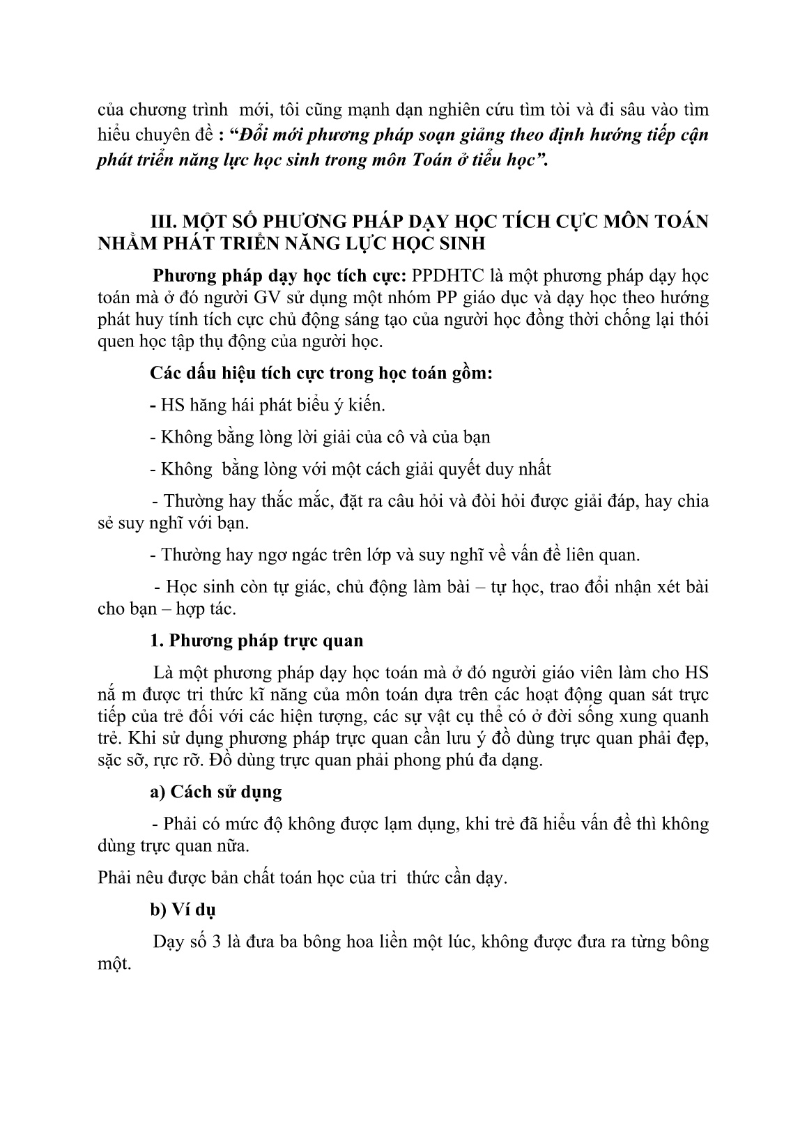 Chuyên đề Đổi mới phương pháp soạn giảng theo định hướng tiếp cận phát triển năng lực học sinh trong môn Toán ở Tiểu học trang 2