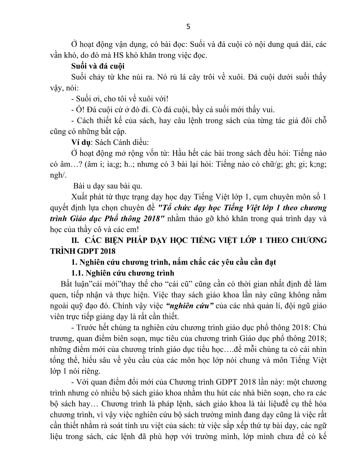 Chuyên đề Tổ chức dạy học Tiếng Việt Lớp 1 theo chương trình giáo dục phổ thông 2018 trang 4