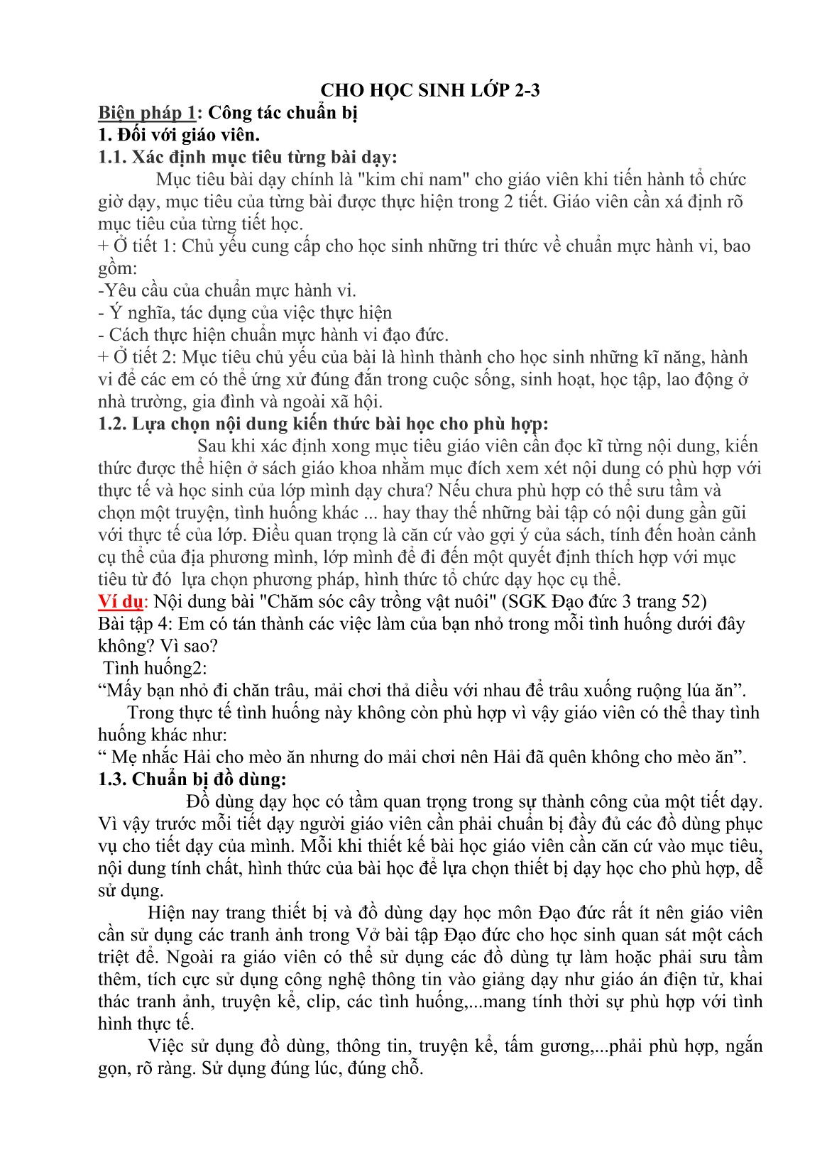 Chuyên đề Dạy đạo đức theo hướng thực hành trải nghiệm góp phần hình thành và phát triển phẩm chất cho học sinh Lớp 2-3 trang 3