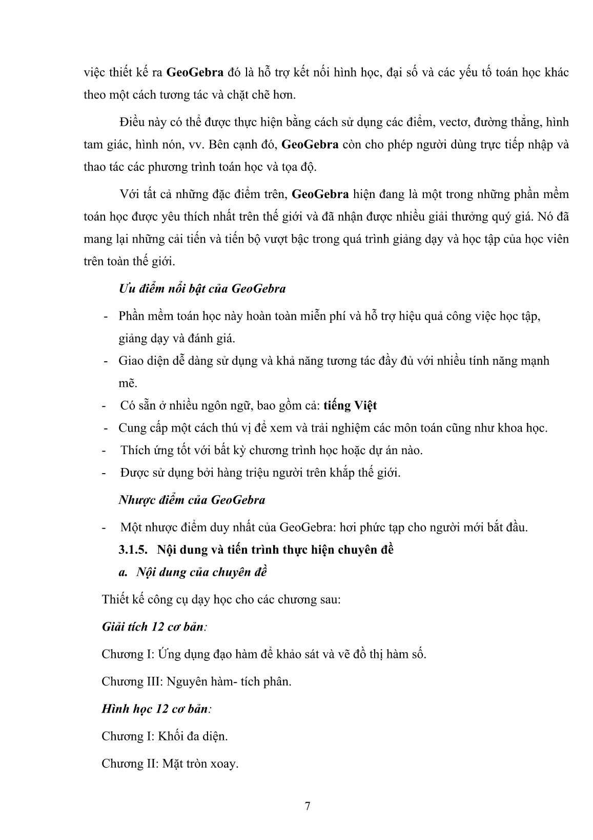 Sáng kiến kinh nghiệm Sử dụng phần mềm Geogebra trong dạy Toán tạo hứng thú học tập cho học sinh Lớp 12 Trường THPT Võ Thành Trinh trang 7