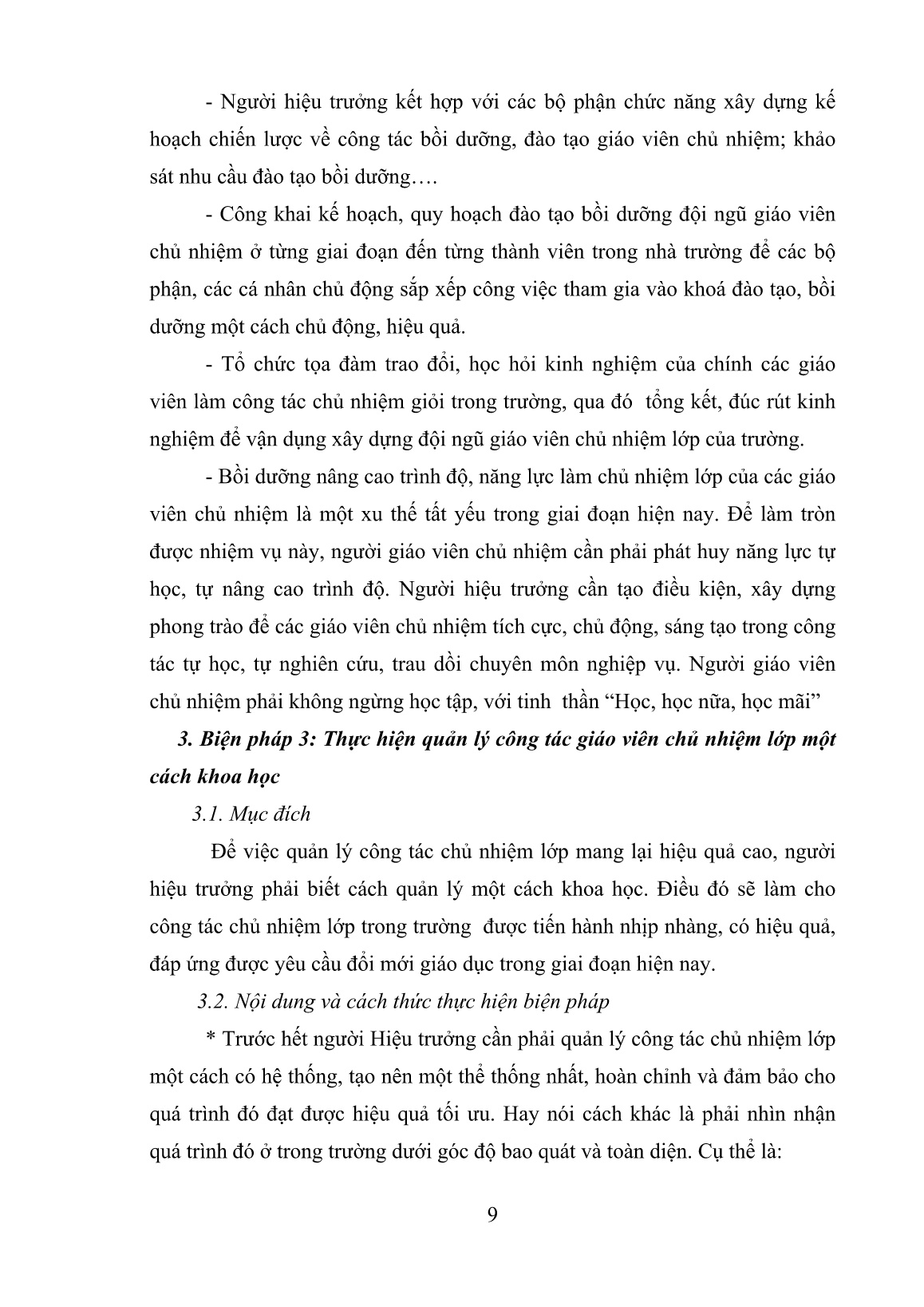 SKKN Một số biện pháp quản lý của Hiệu trưởng đối với công tác chủ nhiệm lớp ở Trường Tiểu học trang 9
