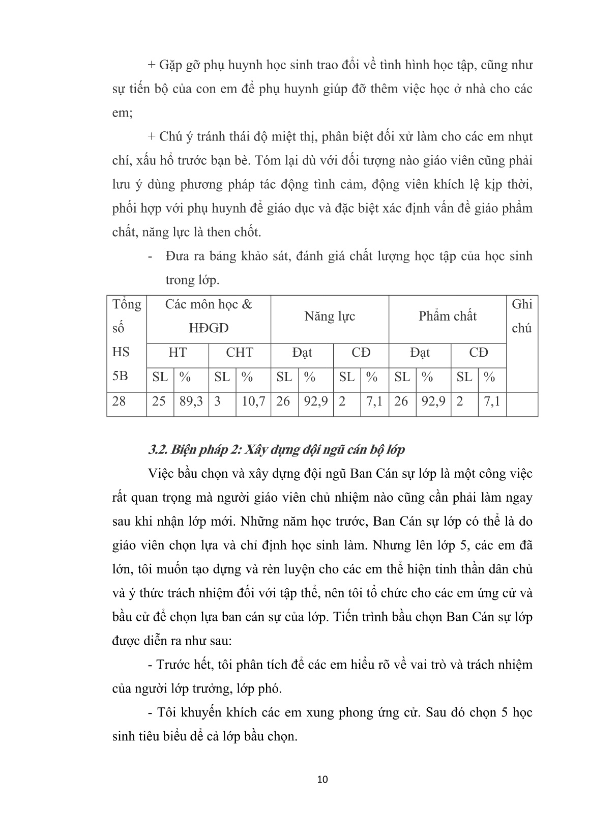 SKKN Một số biện pháp trong công tác chủ nhiệm nhằm nâng cao chất lượng giáo dục học sinh ở Trường Tiểu học Nhuận Trạch trang 10