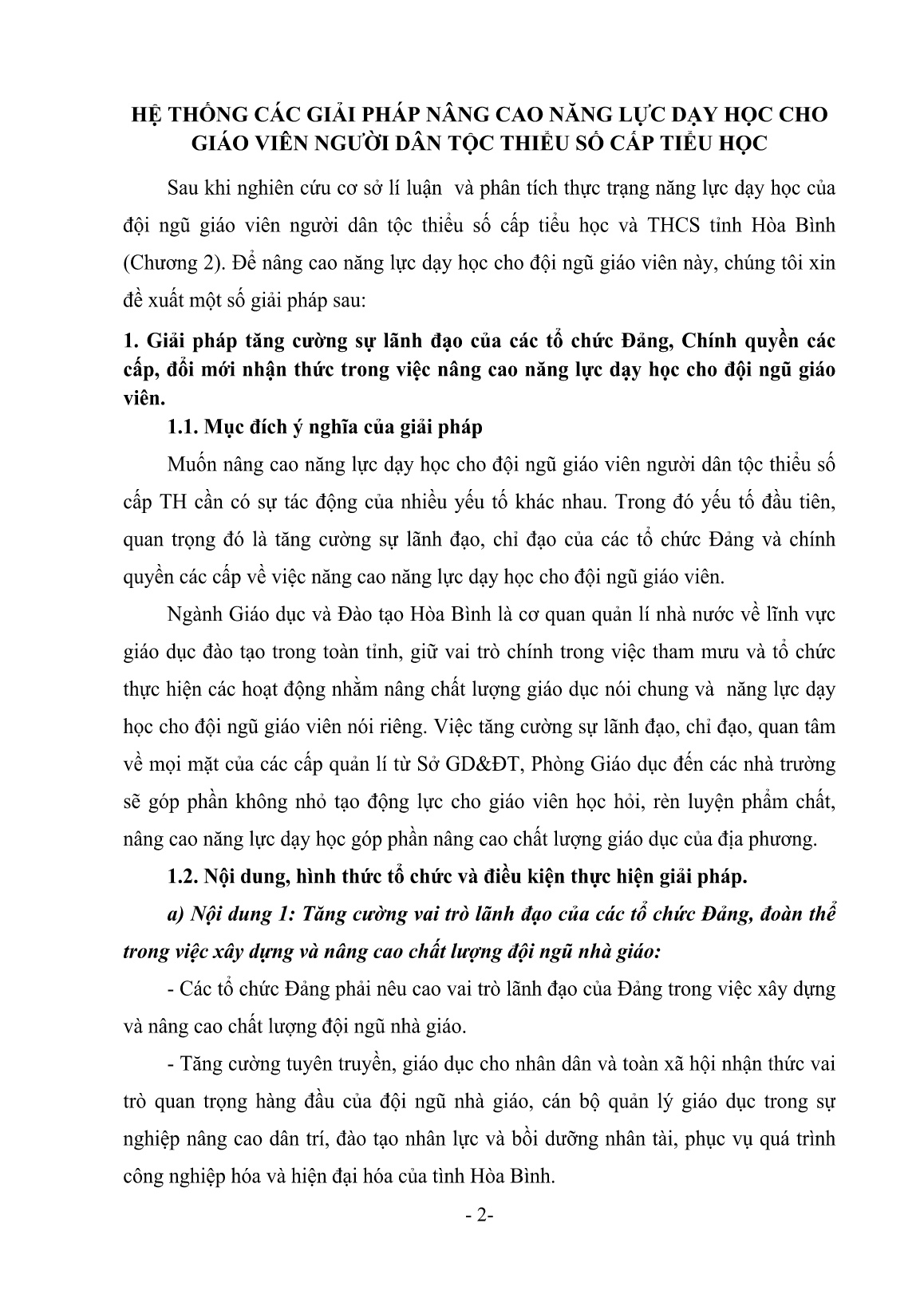 Chuyên đề Hệ thống các giải pháp nâng cao năng lực dạy học cho giáo viên người dân tộc thiểu số cấp Tiểu học trang 2