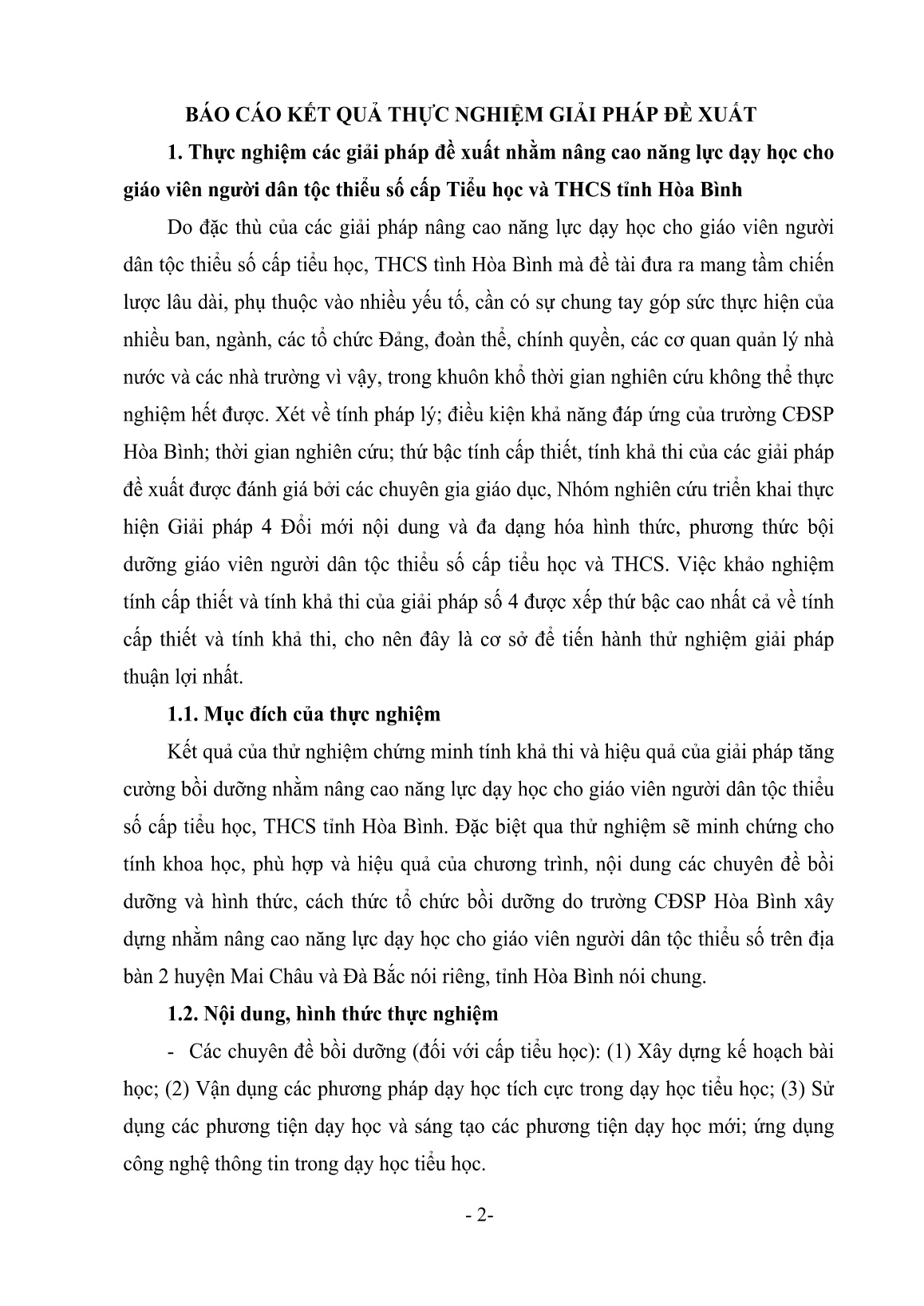Chuyên đề Báo cáo kết quả thực nghiệm giải pháp đề xuất trang 2