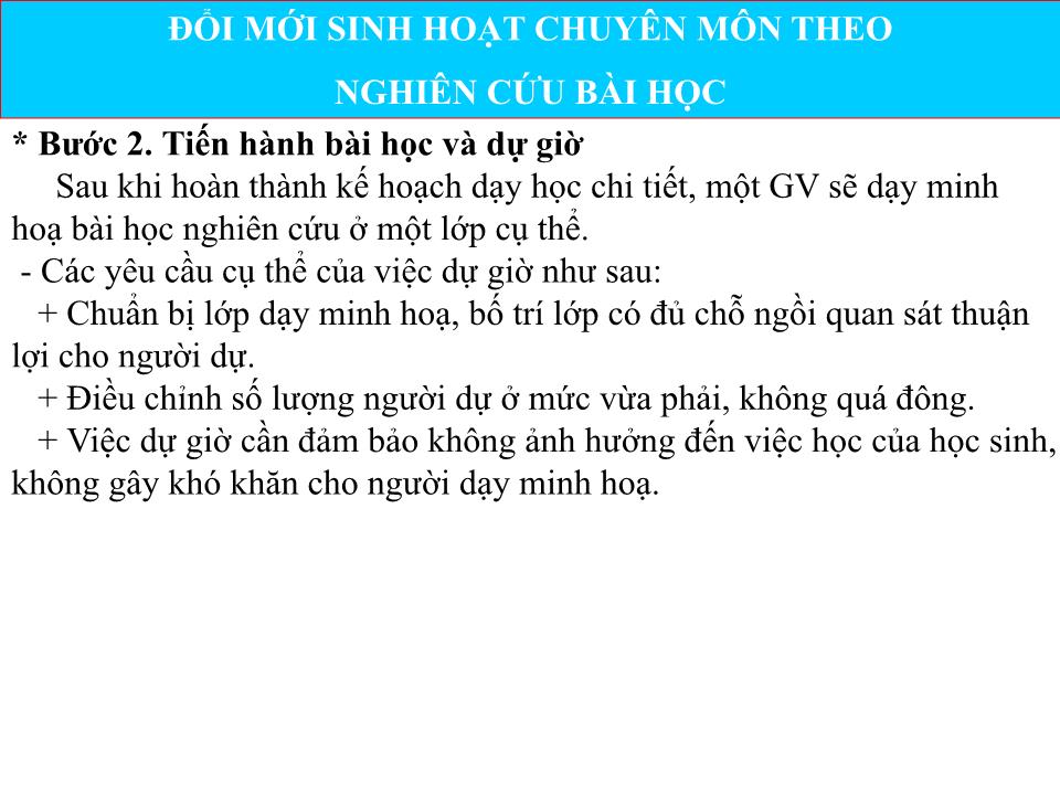 Chuyên đề Đổi mới sinh hoạt chuyên môn dựa trên nghiên cứu bài học trang 9