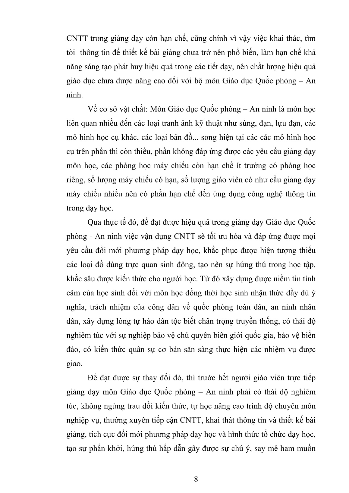 SKKN Ứng dụng công nghệ thông tin vào giảng dạy kỹ thuật sử dụng súng AK và súng trường CKC cho học sinh 11 THPT trang 8