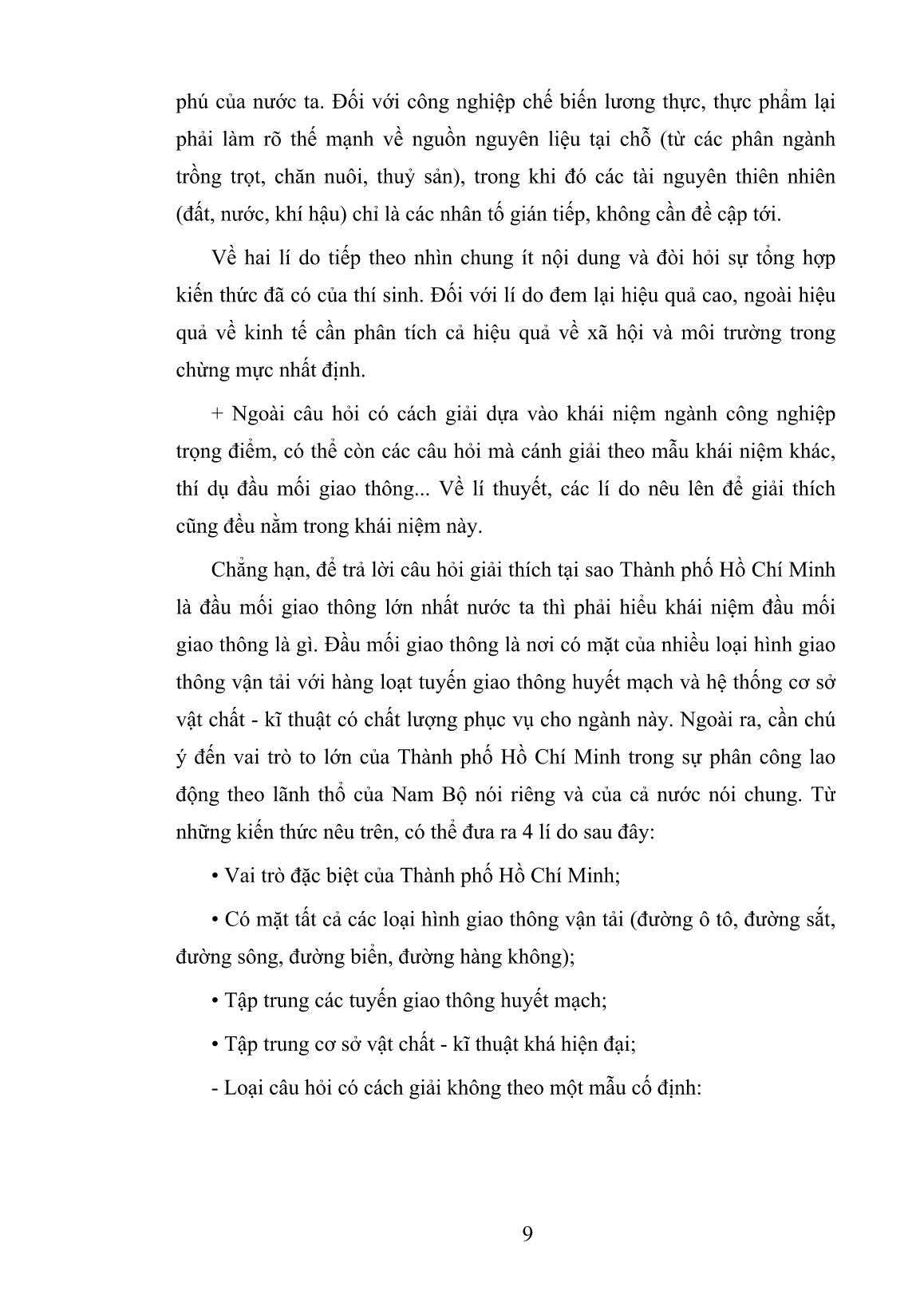 SKKN Phân loại và hướng dẫn cách giải câu hỏi lý thuyết môn Địa lí phục vụ ôn thi cao đẳng và đại học trang 9