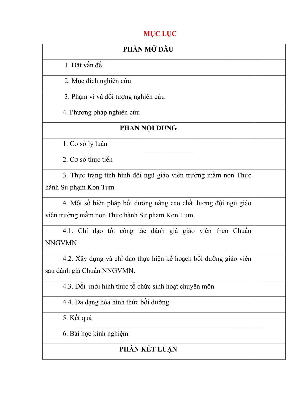 SKKN Một số biện pháp bồi dưỡng nâng cao chất lượng đội ngũ giáo viên trường Mầm non Thực hành sư phạm Kon Tum trang 1