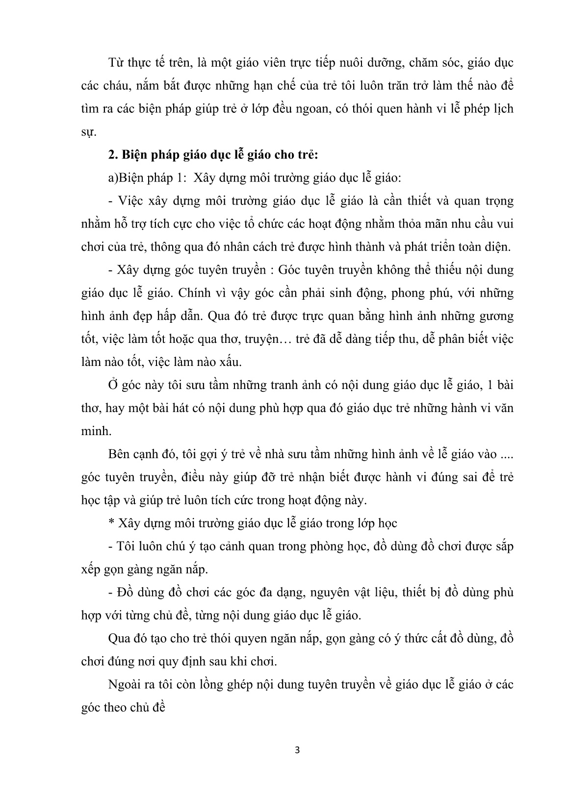 Sáng kiến kinh nghiệm Biện pháp nâng cao chất lượng giáo dục lễ giáo cho trẻ 5 – 6 tuổi trong trường Mầm non trang 3