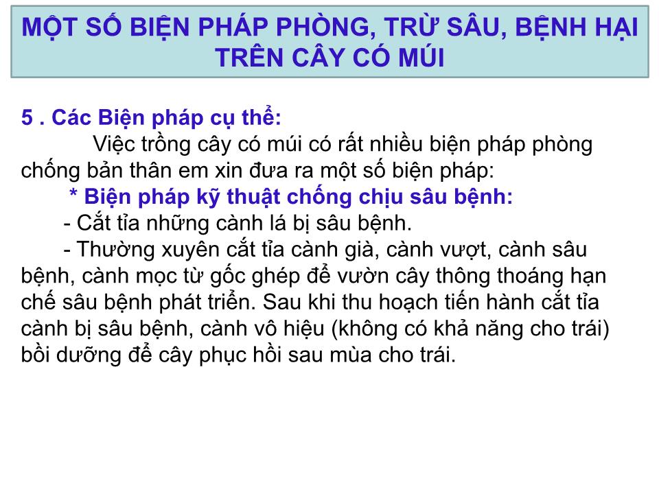 Báo cáo Sáng kiến Một số biện pháp phòng, trừ sâu, bệnh hại trên cây có múi trang 7