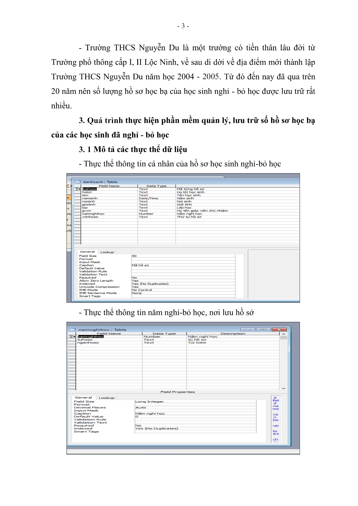 SKKN Ứng dụng microsoft access lập trình phần mềm quản lí hồ sơ học sinh nghỉ-bỏ học trang 4