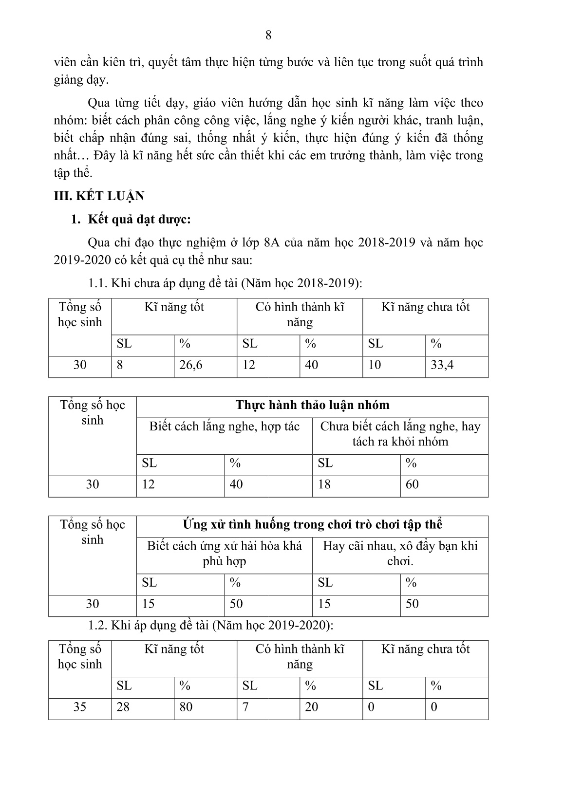 SKKN Giáo dục kỹ năng sống cho học sinh THCS ở vùng sâu, vùng đặc biệt khó khăn trang 8