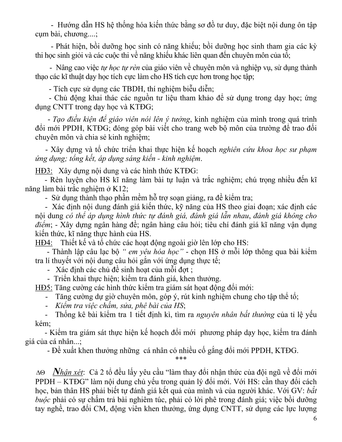 SKKN Góp phần đổi mới quản lí phương pháp dạy học và kiểm tra đánh giá trang 6